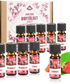 com-four® duftende Raumduft-Ole im Set - Obst-Smells für Aroma-Diffusoren | com-four® duftende Obst-Ole für Lufterfrisc