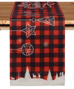 Tischläufer Kaket Weihnachten Rot für Dekoration 180x33cm (Rot 1)