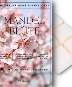 Interluxe Mandelblüte angenehm duftend Waxmelt 100% pflanzlich Duftwachswürfel Indoor Melts