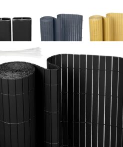 Ribelli® Sichtschutzmatte PVC für Garten, Balkon und Terrasse (Windschutz, 90 x 300 cm, Schwarz) Ribelli® PVC Sichtsch