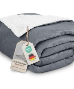 Gräfenstayn® dicke Kuscheldecke flauschig & weich - warme Sherpa-Fleecedecke - perfekt zur Relaxation zu Hause, im Büro