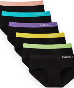 Bequeme Baumwollunterhosen für Damen mit Atmosphärenspong und 6er Pack | Atmungsaktive Slip von INNERSY - perfekt für D