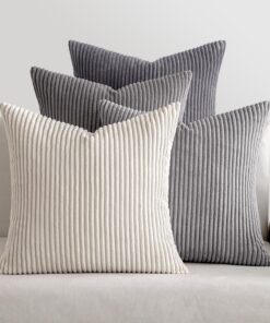 MIULEE Kordsamt Kissenbezug für Wohnzimmer und Schlafzimmer Dunkelgraue Serie 4 Stück 40x40cm
