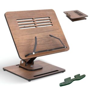 Vigo Wood Leseständer 360° verstellbar für Kochbücher und Noten | Vigo Hölzerner Laptop-Ständer mit mehreren Höhenwinke