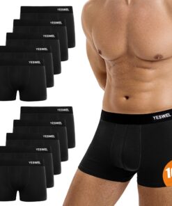YESWEL Boxershorts Herren - Atmungsaktiv, Ohne Kratzenden Zettel, 10er Pack (Gr. S - 4XL) YESWEL Boxershorts Herren -