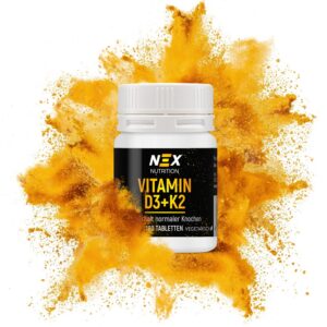 NEX Vitamin D3 & K2 Tabletten | 50 µg D3 & 100 µg K2 | für Knochen & Calciumstoffwechsel | hochergiebig & vegetarisch |