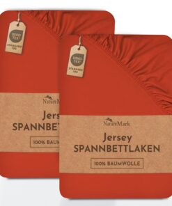 NatureMark 2er Pack Kinder Jersey-Spannbettlaken – 100% Baumwolle, 70x140 cm