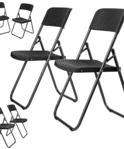 Ecosa® klappbare Gartenstühle 2er Set Wetterfest Hochlehner Terrassenmöbel