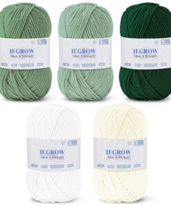 Häkelgarn 250g 50g x 5 Farben Stricken und Häkeln für Anfänger und Fortgeschrittene zur Schöpfung Glänzend und hautfreun