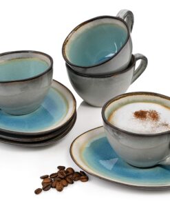 Sänger Kaffeetassen Set Capri 8-teilig Steingut 230ml modernes Vintage Design