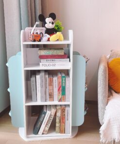 Heehee 4 Massivholz Drehbares Bücherregal, 360 Grad, multifunktionales Bücherregal für Kinder und Erwachsene, standfest,