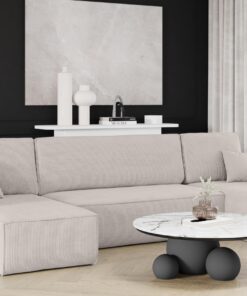 Kaiser Möbel, Schlafsofa mit Schlaffunktion und Bettkasten, Freistehend, Moderner Design Couch, Dicker Cord Polsterung,