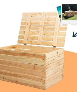 Traumhaft rustikale Holztruhe | unbehandeltes Naturholz, 80x50x39cm | für alle Räume, auch Kinderzimmer | robust & prakt