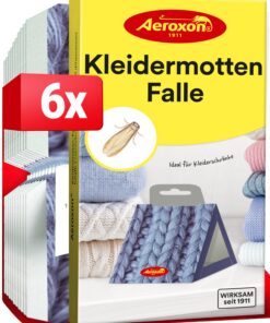 Aeroxon Mottenfalle - effektiver Schutz für Ihren Kleiderschrank - dauerhafter Anti-Motten-Beutel für Ihre Kleidung
