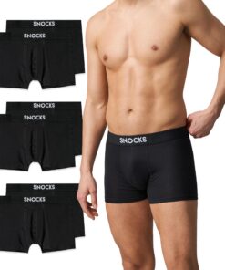 Snocks Bio Baumwoll Boxershorts für Herren (6er Pack) ohne einschneidenden Gummibund (Gr. S - 4XL) Global Organic Textil