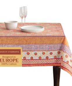 Maison d' Hermine Tischdecke, 100 % Baumwolle, waschbar, Quadratisch für Esszimmer, Küche und Partys, Oeko-Tex - Thanksg