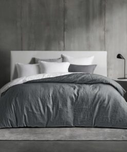 Dreamzie Bettwäsche 200x220 Baumwolle, Dunkelgrau, OEKO-TEX, Gut für das gesamte Familienmitglied, Ideal für Frühlingsna