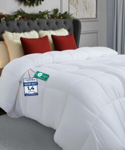Utopia Beddecke 200x200 cm, Mikrofaser Ganzjahresbettdecke mit Eckschlaufen (Weiß) OEKO-TEX STANDARD 100 Utopia Steppd