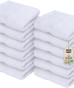 Utopia Towels 12er Pack weiche Seiftücher 30x30 cm, 100% Baumwolle für Gesichtsreinigung (Weiß) OEKO-TEX