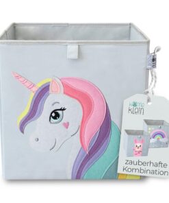 Aktuelle Spielzeugspeicherbox Kinder 33x33x33cm - Faltbare K unlawinenkiste mit Tiermotiv – Ordnungsbox für Kallax Regal