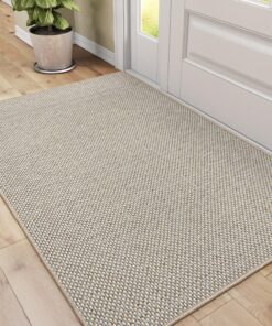 DEXI Fußmatte Einhausabsorber rutschfest 92x142cm Beige | DEXI Innen Türmatte Absorbiert Schmutz waschbar Flur | DEXI E