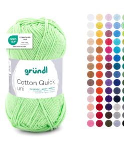Gründl Wolle Kiwi - Glänzend und hautfreundlich - 100% Baumwolle - Perfect für Häkeln und Stricken - 1 Knäuel 50g/125m -