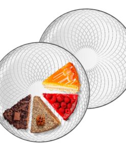 TREND FOR HOME Tortenplatte Servierplatte Ø 30 cm Geometrische Muster Halbtransparent Elina Set von 2