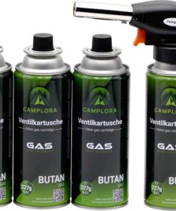 Piezo-Zündung Gasbrenner 4 MSF-1a Gaskartuschen 1 kW Lötbrenner Küche und Werkstatt