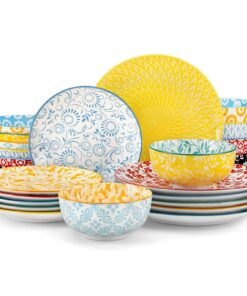 vancasso SELENE Geschirrset 6 Personen 24-tlg Pastell Porzellan Mikrowellengeeignet
