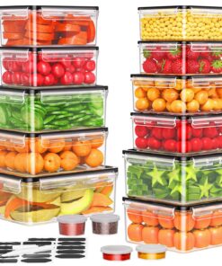 Frischhaltedosen mit Deckel Vorratsdosen Set für Küche BPA-frei Meal Prep Boxen 30 teilig 15 Behälter 15 Deckel Auslaufs