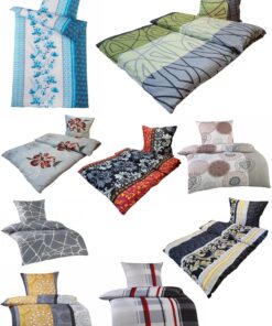 MB Warenhandel24 Seersucker Microfaser Bettwäsche 4 teilig Spar Set mit Reißverschluss (TALAR) + 2X 135x200 cm + 2X 80x8