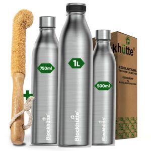 Edelstahl-Trinkflasche Blockhütte 350ml | Isoliert, BPA-frei, spülmaschinenfest, Sport und Wandern, Kinder geeignet | Ko