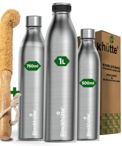 Edelstahl-Trinkflasche Blockhütte 350ml | Isoliert, BPA-frei, spülmaschinenfest, Sport und Wandern, Kinder geeignet | Ko