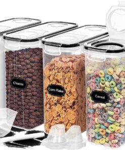 Skroam 4L Vorratsdosen Set mit 4 - Luftdicht BPA-frei für Getreide, Mehl & Zucker