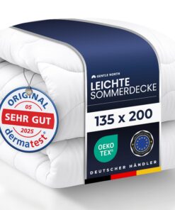 Gentle North Leichte Sommerdecke 135x200 - Bettdecke für Allergiker - Weiche Steppdecke besonders flauschig & waschbar b