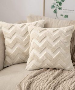 MIULEE Weihnachten Wolle Kissenbezüge für Wohnzimmer und Schlafzimmer 40x40cm Beige