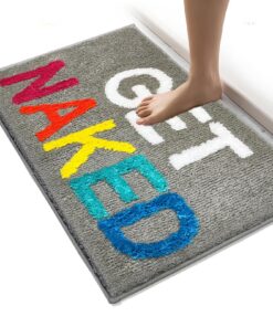 JINGYOU rutschfest Badezimmermatte, Waschbar für Badewanne und Duschraum, Hellgrau 40x60