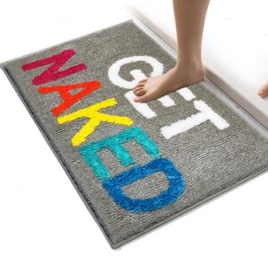 JINGYOU rutschfest Badezimmermatte, Waschbar für Badewanne und Duschraum, Hellgrau 40x60