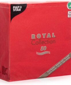 Papstar Rot Royal Collection - Nachhaltige Tissueservietten, 40 x 40 cm, 1/4-Falz,ideal für Gastronomie, Haushalt und Fe