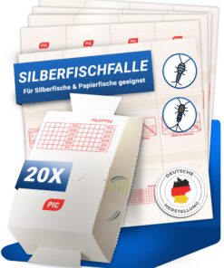 PIC Silberfischfalle - 100% Giftfrei - Effektiv gegen Silberfische - Ideal für Haushalte mit Kindern & Haustieren - Star