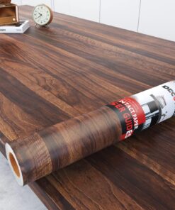 Decotalk Selbstklebende Möbelfolie Holzoptik Braun 40X300cm Wasserdicht Peel&Stick Kontaktpapier für Küchenwand Arbeitsp