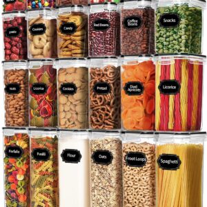 Skroam BPA-frei Müsli Schüttdose & Frischhaltedosen Vorratsdosen Set, Luftdicht, 24 Stück (Schwarz) Skroam BPA-frei Fr
