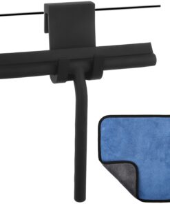 Cocofy Schwarz Matt Duschabzieher 21 cm mit Mikrofasertuch und Duschhaken