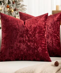 MIULEE Weihnachtskissenbezüge 50x55cm Weich und Kuschelig für Wohnzimmer Weinrot