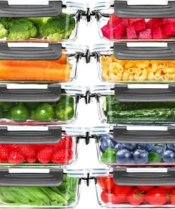 Skroam Glas-Frischhaltedosen für Home Küche - Transparente Deckel - Für Meal Prep - 20 Stück 640ml Skroam Glas-Frischhal