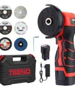 TEENO 16,8V Mini Winkelschleifer Akku, 2x2000mAh, 19500PRM Flex, zum Schneiden und Polieren, bequem in der Hand, 6x76mm,