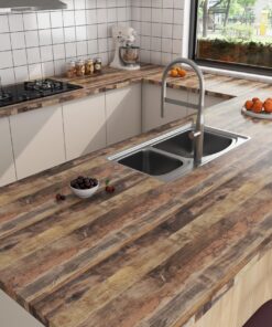 Livelynine Wasserfest Klebefolie Holzoptik Bunt für Küche und Schreibtisch Braun 40CMx2M