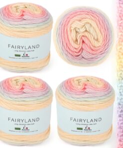 Aeelike 400g Air Wolle mit Farbverlauf für Kreipherstellung im Ombré Acryl Wolle Macaron