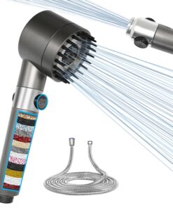 SANYCASA Duschkopf mit Filter Wassersparend für Hard Water Duschbrause und Kalkreduktion | SANYCASA Duschkopf 3+1 Strah