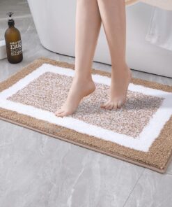 MIULEE rutschfest Badteppich Farbverlauf Flauschig Waschbar Realtionschaftslösung Fußmatte Badezimmer 40x60 cm Kaffee